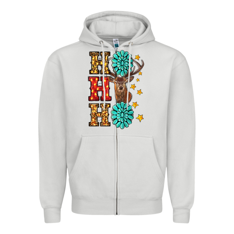 Christmas Ho Ho Ho Zipper Hoodie by RanaPortraitStore | Teevron