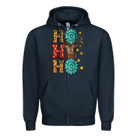Navy christmas ho ho ho Zipper Hoodie - RanaPortraitStore