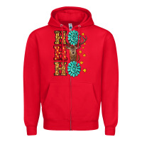 Red christmas ho ho ho Zipper Hoodie - RanaPortraitStore