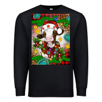 Black christmas cow air freshener Premium Sweatshirt - Artiststas