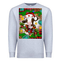 Heather Grey christmas cow air freshener Premium Sweatshirt - Artiststas