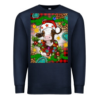 Navy christmas cow air freshener Premium Sweatshirt - Artiststas