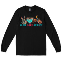 Black peace love cowboy Long Sleeve Tee - Zillion Design Studio