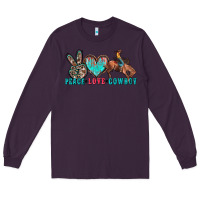Plum peace love cowboy Long Sleeve Tee - Zillion Design Studio
