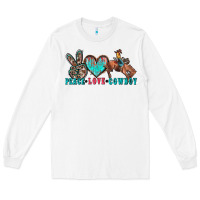White peace love cowboy Long Sleeve Tee - Zillion Design Studio