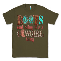 Army Green boots and bling its a cowgirl thing Classic Tee - texasbilliewilder