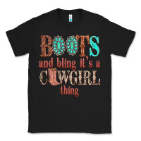 Black boots and bling its a cowgirl thing Classic Tee - texasbilliewilder