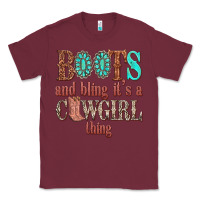 Burgundy boots and bling its a cowgirl thing Classic Tee - texasbilliewilder