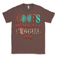 Chestnut boots and bling its a cowgirl thing Classic Tee - texasbilliewilder