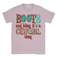 Lilac boots and bling its a cowgirl thing Classic Tee - texasbilliewilder