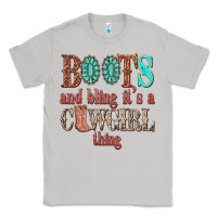 Moon Dust boots and bling its a cowgirl thing Classic Tee - texasbilliewilder