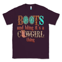 Plum boots and bling its a cowgirl thing Classic Tee - texasbilliewilder