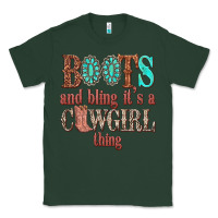 Sports Green boots and bling its a cowgirl thing Classic Tee - texasbilliewilder