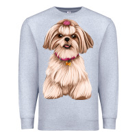 Heather Grey Shih Tzu Dog Design Premium Sweatshirt - JahusDesignShop
