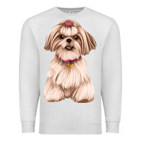 Oatmeal Heather Shih Tzu Dog Design Premium Sweatshirt - JahusDesignShop