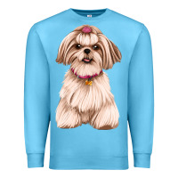 Ocean Blue Shih Tzu Dog Design Premium Sweatshirt - JahusDesignShop