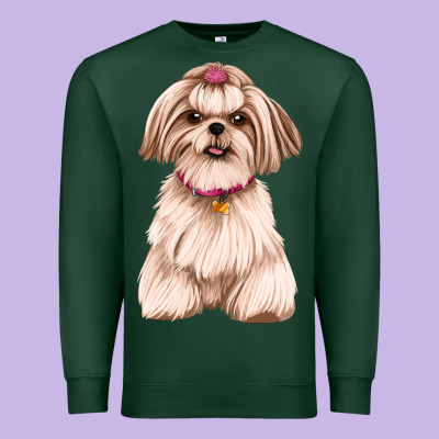 Shih Tzu Dog Design Premium Sweatshirt Designed By Jahusdesignshop