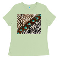 Zebra Gemstone Leather Ladies Tee | Teevron