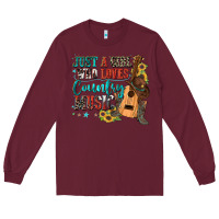 Burgundy just a girl who loves country music Long Sleeve Tee - Zillion Design Studio