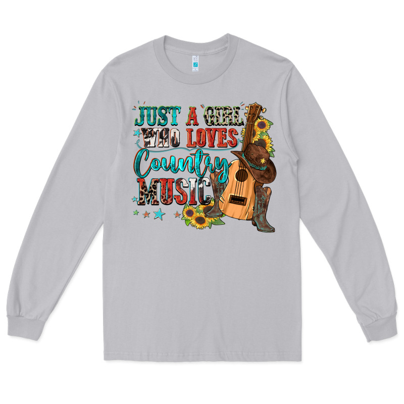 Just A Girl Who Loves Country Music Long Sleeve Tee by Zillion Design Studio | Teevron