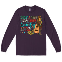 Plum just a girl who loves country music Long Sleeve Tee - Zillion Design Studio