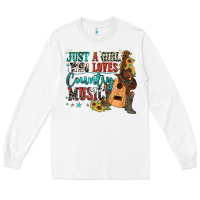 White just a girl who loves country music Long Sleeve Tee - Zillion Design Studio