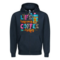 Navy life happens coffee helps Zipper Hoodie - Zillion Design Studio