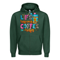 Sports Green life happens coffee helps Zipper Hoodie - Zillion Design Studio