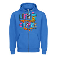 True Royal life happens coffee helps Zipper Hoodie - Zillion Design Studio