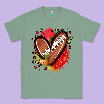 Fruits And Football Heart Classic Tee Designed By Zillion Design Studio
