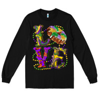 Black Mardi Gras Love With King Cake Long Sleeve Tee - RanaPortraitStore