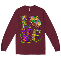 Burgundy Mardi Gras Love With King Cake Long Sleeve Tee - RanaPortraitStore