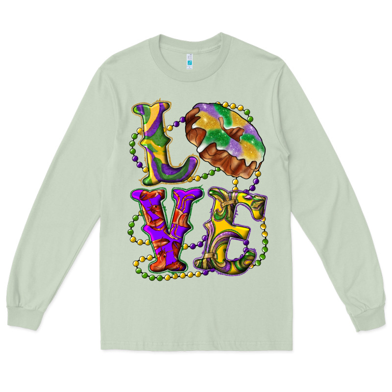 Mardi Gras Love With King Cake Long Sleeve Tee by RanaPortraitStore | Teevron