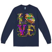 Navy Mardi Gras Love With King Cake Long Sleeve Tee - RanaPortraitStore