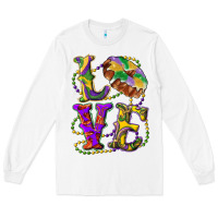White Mardi Gras Love With King Cake Long Sleeve Tee - RanaPortraitStore
