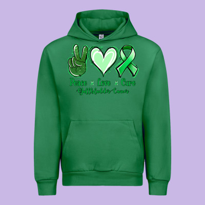 Peace Love Cure Gallbladder Cancer Urban Hoodie Designed By Nancycooperartshop