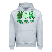 Heather Grey Peace love cure Gallbladder Cancer Urban Hoodie - NancyCooperArtShop