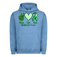 Pigment Pebble Blue Peace love cure Gallbladder Cancer Urban Hoodie - NancyCooperArtShop
