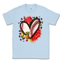 Dusty Blue fruits and baseball heart Classic Tee - Zillion Design Studio