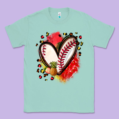 Fruits And Baseball Heart Classic Tee Designed By Zillion Design Studio