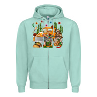 Seafoam Mexican Gnome Truck Zipper Hoodie - texasbilliewilder
