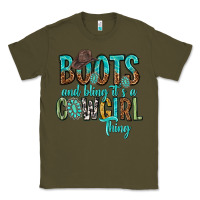 Army Green boots and bling its a cowgirl thing Classic Tee - texasbilliewilder