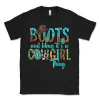Black boots and bling its a cowgirl thing Classic Tee - texasbilliewilder