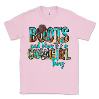 Bubblegum Pink boots and bling its a cowgirl thing Classic Tee - texasbilliewilder
