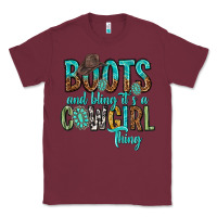 Burgundy boots and bling its a cowgirl thing Classic Tee - texasbilliewilder