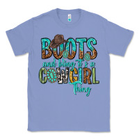 Colony Blue boots and bling its a cowgirl thing Classic Tee - texasbilliewilder