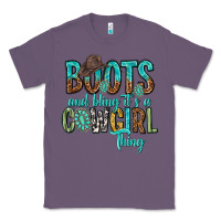 Lavender boots and bling its a cowgirl thing Classic Tee - texasbilliewilder