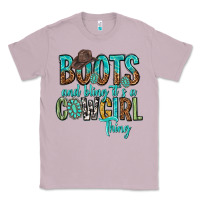 Lilac boots and bling its a cowgirl thing Classic Tee - texasbilliewilder