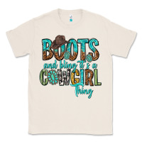 Natural boots and bling its a cowgirl thing Classic Tee - texasbilliewilder