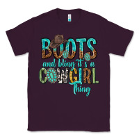Plum boots and bling its a cowgirl thing Classic Tee - texasbilliewilder